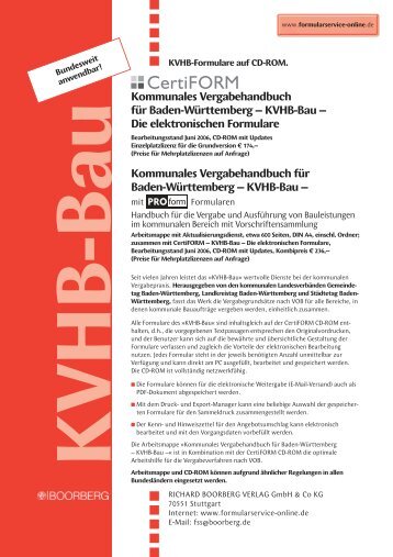 Kommunales Vergabehandbuch für Baden-Württemberg – KVHB-Bau