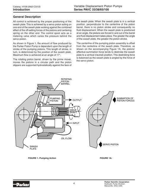 Series PAVC Variable Volume Piston Pumps - Parker Hannifin ...