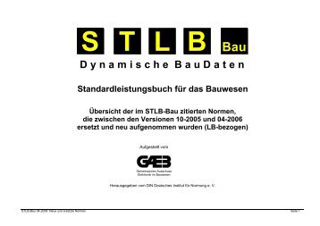 Zurückgezogene zitierte Normen in STLB-Bau LB auf CD-ROM