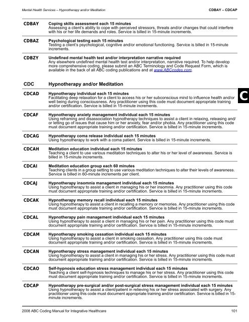 2008 ABC Coding Manual - Index of