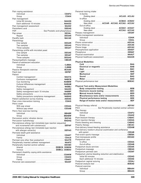 2008 ABC Coding Manual - Index of