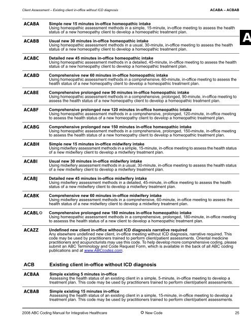 2008 ABC Coding Manual - Index of