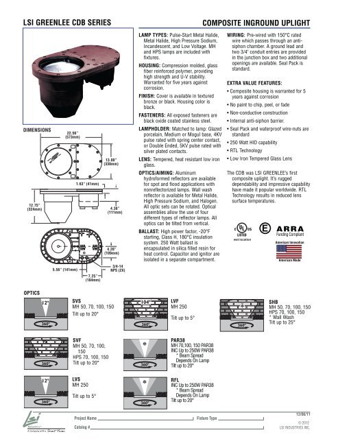 lsi greenlee cdb series - LSI Industries Inc.