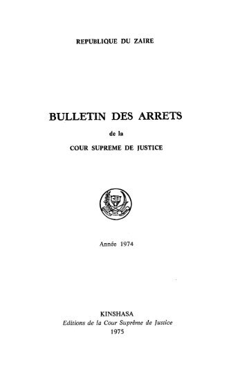 BULLETIN DES ARRETS - Ministère de la justice...