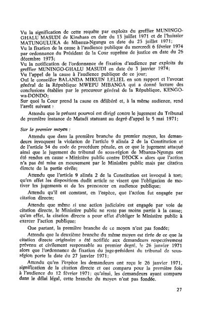 BULLETIN DES ARRETS - Ministère de la justice...