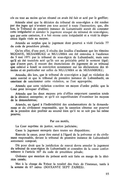 BULLETIN DES ARRETS - Ministère de la justice...