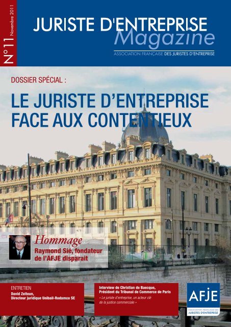 LE JURISTE D'ENTREPRISE FACE AUX CONTENTIEUX - AFJE