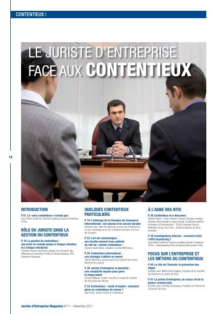 LE JURISTE D'ENTREPRISE FACE AUX CONTENTIEUX - AFJE