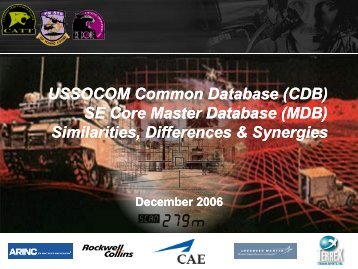 USSOCOM Common Database (CDB) SE Core Master ... - PEO STRI