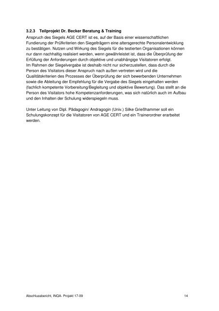 Abschlussbericht "AGE CERT" [PDF, 316KB] - INQA