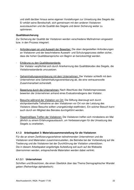 Abschlussbericht "AGE CERT" [PDF, 316KB] - INQA