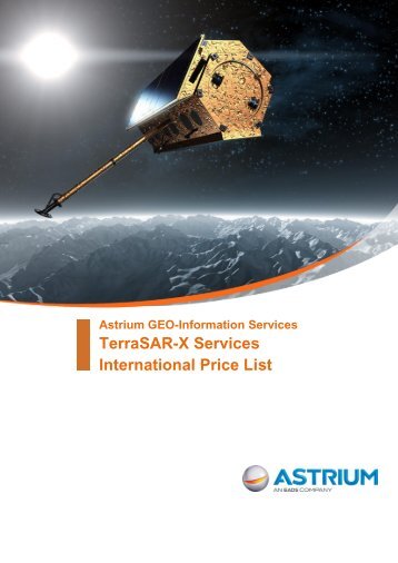 TerraSAR-X International Price List - Astrium GEO