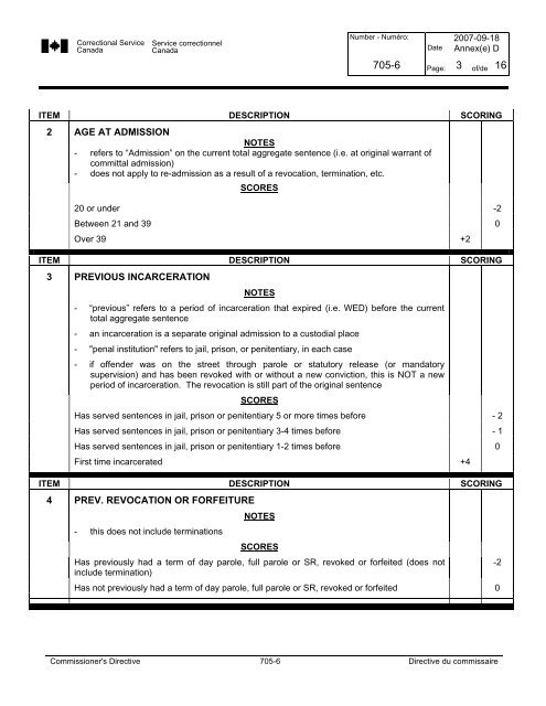 CD 705-6 - Correctional Planning and Criminal Profile - Service ...