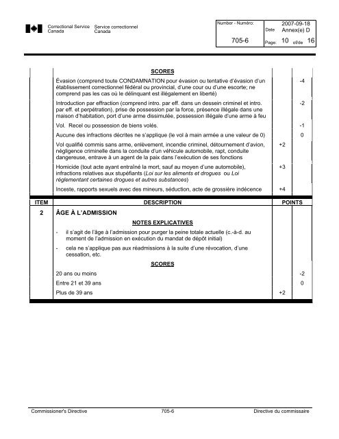 CD 705-6 - Correctional Planning and Criminal Profile - Service ...