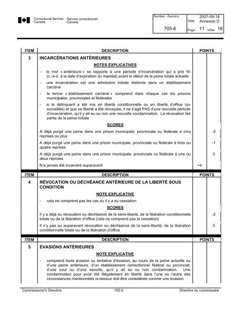 CD 705-6 - Correctional Planning and Criminal Profile - Service ...