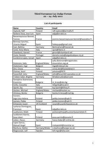 List of participants_Lay Judge Forum