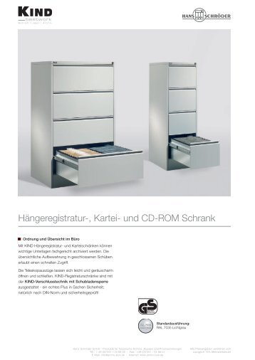 Hängeregistratur-, Kartei- und CD-ROM Schrank - Hans Schröder ...