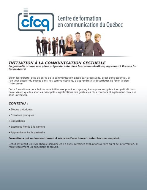 Cours de développement personnel - Centre de formation en ...