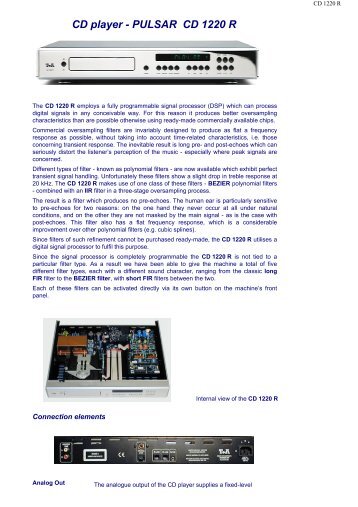 CD player - PULSAR CD 1220 R - T+A Elektroakustik