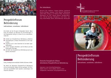 PerspektivForum Behinderung - Deutsche Evangelische Allianz