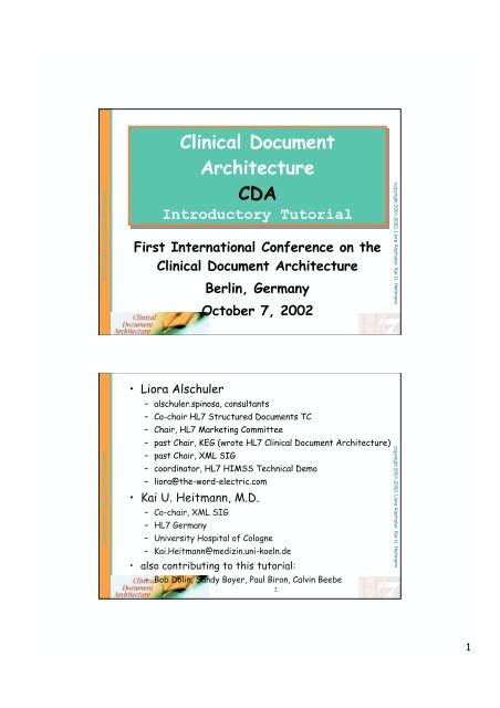 Clinical Document Architecture CDA
