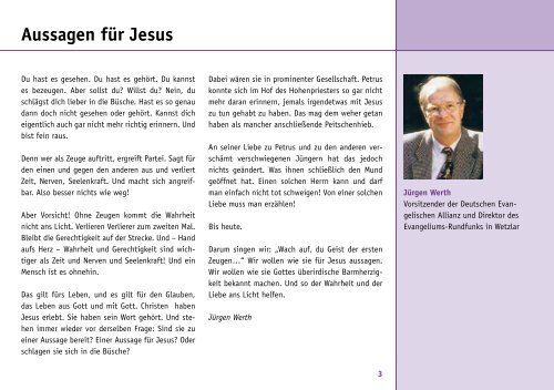 Gebetsheft Allianzgebetswoche 2010 - Deutsche Evangelische Allianz