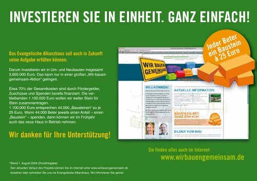 Gebetsheft Allianzgebetswoche 2010 - Deutsche Evangelische Allianz