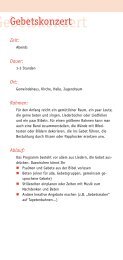 Gebetsflyer - Gebetskonzert