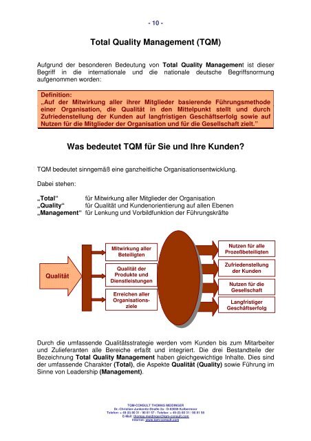 Was kann TQM-CONSULT für Sie leisten?