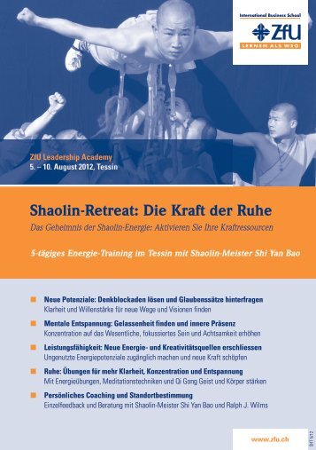 Shaolin-Retreat: Die Kraft der Ruhe - ZfU - International Business ...