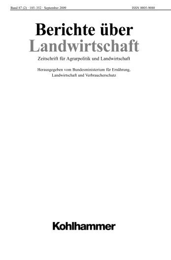 Berichte über Landwirtschaft - BMELV