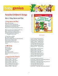 Favorite Children's Songs Disc 1: Sing, Dance and Play - Baby Genius