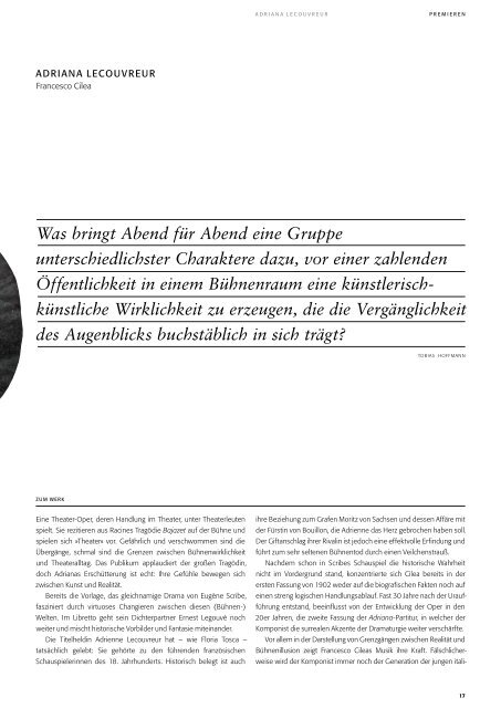 Opernmagazin Januar / Februar 2012 - Oper Frankfurt