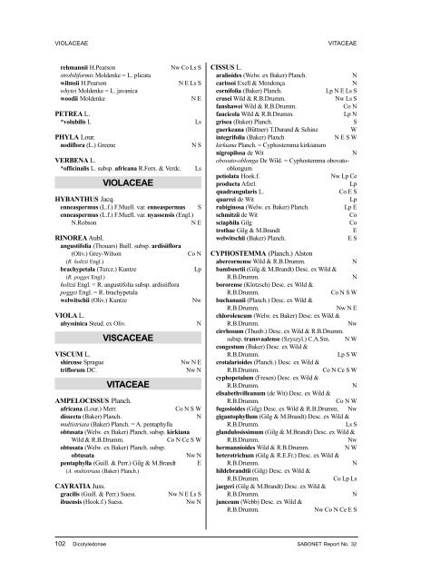 monocotyledonae - SABONET