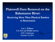 Plainwell Dam Removal on the Kalamazoo River: Kalamazoo River: