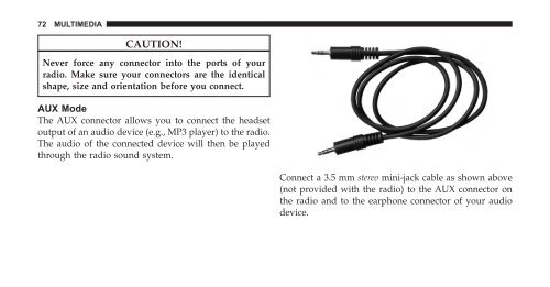 multimedia system user's manual - Jeep