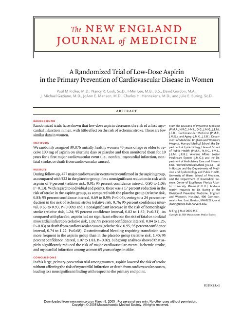 The new england journal of medicine