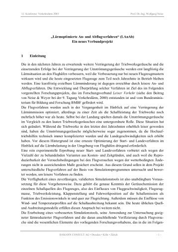 „Lärmoptimierte An- und Abflugverfahren“ (LAnAb ... - Leiser Verkehr