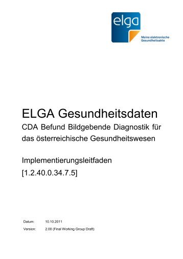 CDA Befund bildgebende Diagnostik für das österreisches ... - Elga