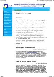 EAPB newsletter - European Association of Pharma Biotechnology