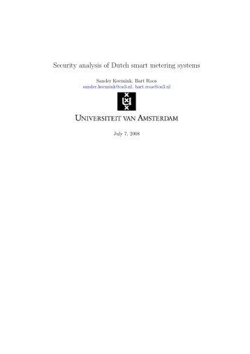 Security analysis of Dutch smart metering systems - Multiple Choices