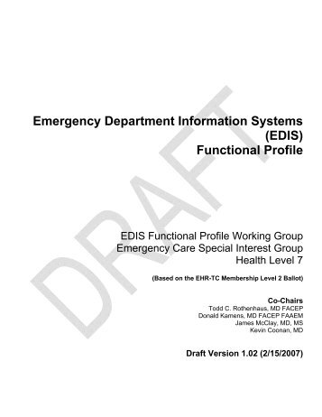 Emergency Department Information Systems (EDIS) Functional Profile