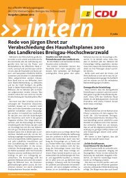 CDUintern - Ausgabe 1, Januar 2010 - Kreisverband Breisgau ...