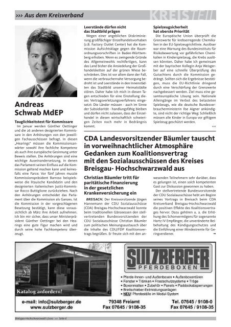 CDUintern - Ausgabe 1, Januar 2010 - Kreisverband Breisgau ...