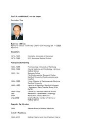Prof. Dr. med Heiko E. von der Leyen Curriculum Vitae Business ...