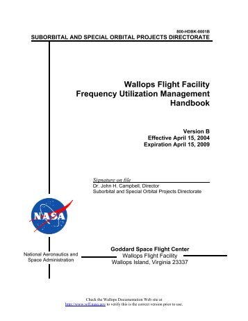 WFF Frequency Utilization Management Handbook - Wallops Flight ...