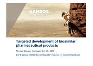 Targeted development of biosimilar pharmaceutical products