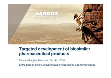 Targeted development of biosimilar pharmaceutical products