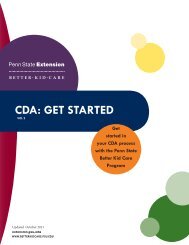 CDA: Get StArteD - Better Kid Care - Pennsylvania State University