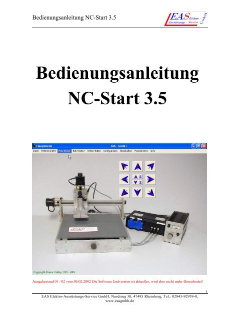 Bedienungsanleitung NC-Start 3.5 - EAS GmbH